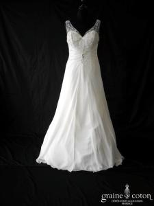 Susanna Rivieri - Création en mousseline drapée ivoire