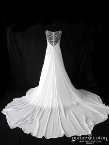 Susanna Rivieri - Création en mousseline drapée ivoire