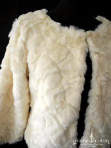 Zeva - Manteau / boléro en fausse fourrure ivoire