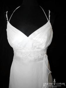 Linea Raffaëlli - Robe empire en organza de soie ivoire