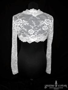 Florence - Boléro à manches longues en dentelle ivoire