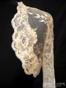 Florence - Boléro à manches longues en dentelle ivoire