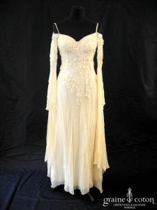 Lolita Lempicka - Robe empire en mousseline de soie fluide et dentelle