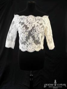 Jesus Peiro - Boléro en dentelle de Calais avec manches longues