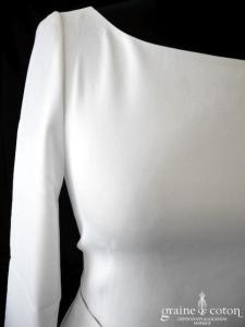 Rime Arodaky - Ensemble jupe sirène fendue et bustier à manches longues en crêpe