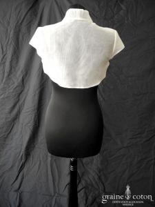 Boléro en organza ivoire clair à manches courtes
