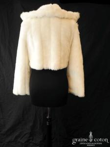 Bianco Evento - Boléro / manteau en fausse fourrure ivoire