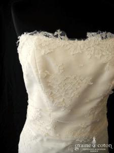 Fan de soie - Création en dentelle et tulle