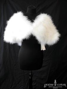 Bianco Evento - Boléro en plume duvet de marabout blanc