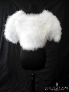 Bianco Evento - Boléro en plume duvet de marabout blanc