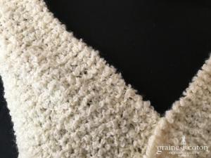 Écharpe en laine ivoire - tricoté main