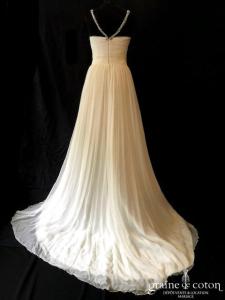 I Love Me by Galvan Sposa - Création drapée en mousseline de soie fluide ivoire clair