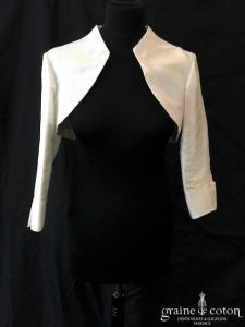 Eglantine Création - Boléro manches 3/4 en taffetas ivoire