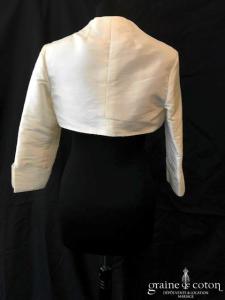 Eglantine Création - Boléro manches 3/4 en taffetas ivoire