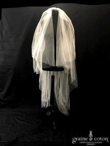 Pronovias - Voile long de 2 mètres en tulle ivoire