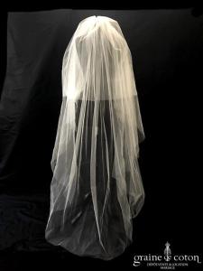 Pronovias - Voile long de 2 mètres en tulle ivoire