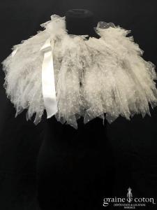 Cymbeline - Cape / étole Habby en tulle plumetis ivoire
