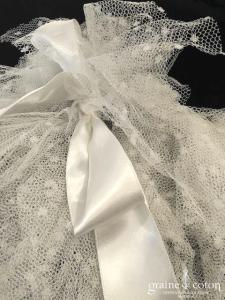 Cymbeline - Cape / étole Habby en tulle plumetis ivoire