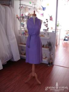 Adolfo Dominguez - Robe en soie sauvage violette