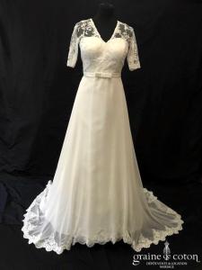 Créanne - Création en dentelle et mousseline ivoire clair