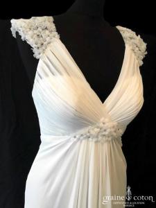 Pronovias - Prototype fluide en mousseline ivoire