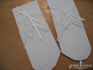 Bianco Evento - Mitaines courtes en dentelle de Calais ivoires