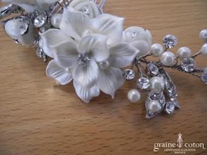 Headband / peignes à cheveux avec fleurs, perles et strass