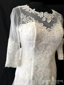 Création - Robe sirène en tulle et dentelle avec manches longues