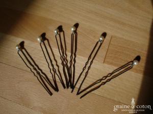 Au fil perlé - Pics perles ivoires - Lot de 6