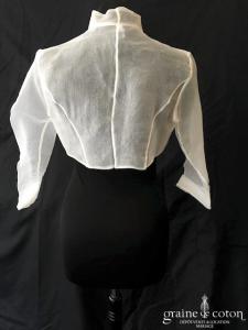 Priam - Boléro en organza ivoire clair, manches 3/4