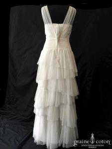 Tadashi Shoji - Création une pièce en tulle fluide ivoire