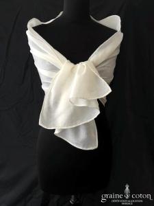 Étole ivoire en coton effet gaufré