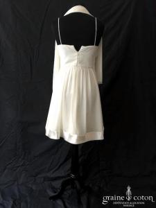 Fashion New York - Robe courte en mousseline ivoire