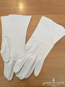 Gants vintage en coton épais crème