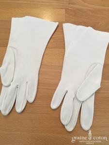 Gants vintage en coton épais crème