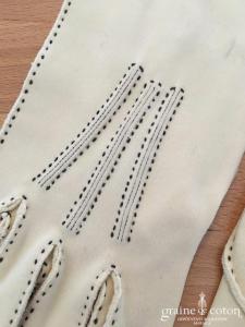 Gants vintage en coton épais crème foncé