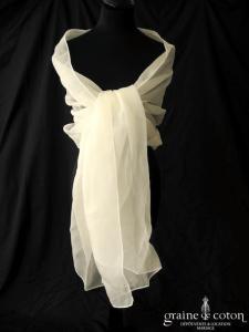Cymbeline - Étole en organza de soie ivoire