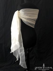 Le Spose di Gio - Étole en organza de soie ivoire