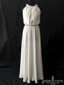 Création - Robe en crêpe ivoire blanc