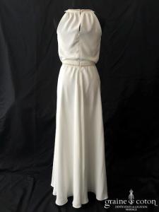 Création - Robe en crêpe ivoire blanc