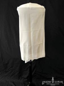 Création - Étole en soie ivoire clair