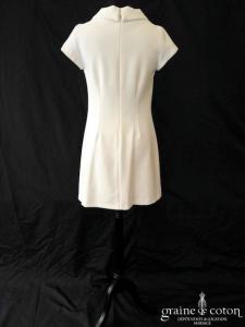 Caroll - Robe courte en crêpe ivoire