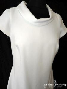 Caroll - Robe courte en crêpe ivoire