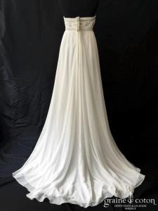 Christian Michèle - Création empire en mousseline blanche brodée