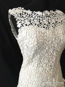 Cymbeline - Robe en guipure de dentelle et organza de soie ivoire