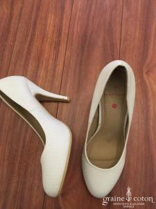 Naf Naf - Escarpins blancs façon peau