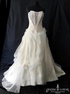 Demetrios - Robe en organza et taffetas ivoire