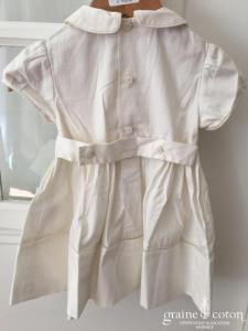 Hibiscus - Robe demoiselle d'honneur petite fille en coton blanc manches courtes