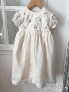 Hibiscus - Robe demoiselle d'honneur petite fille en mousseline ivoire
