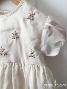 Hibiscus - Robe demoiselle d'honneur petite fille en mousseline ivoire